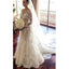 Classic Lace A-Line Wedding Dress Long Sleeve with Flowers Custom Made Wedding Gowns, WD0116