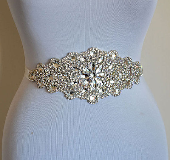 Crystal Rhinestone Bridal Belt, Wedding Belt, Wedding Sash,Gorgeous Ivory Belt, SA0018