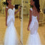 Vintage Cap Sleeve Mermaid Lace Open Back Wedding Dresses. PD0512