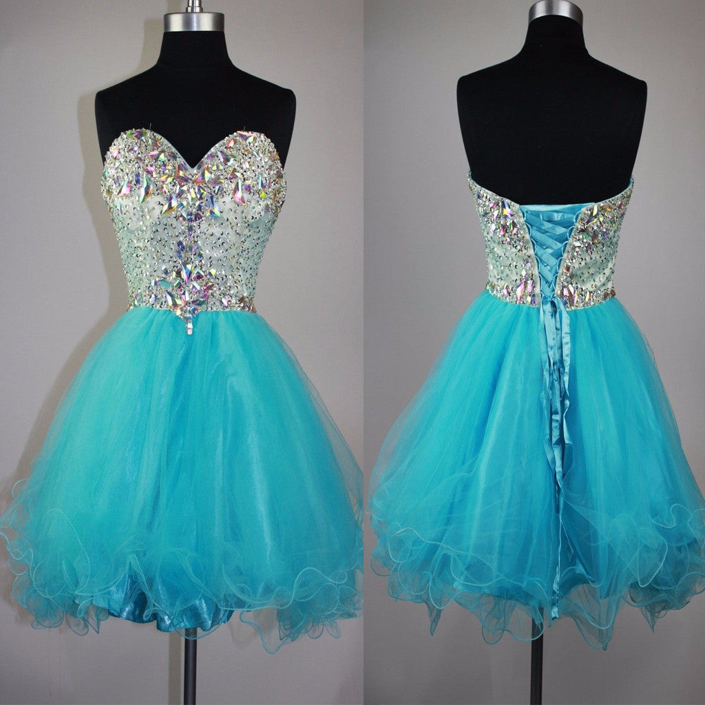 Strapless sweetheart mismatched sparkly mini cute for teens cocktail homecoming prom gowns dress,BD0082