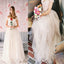 Simple Off Shoulder A-line Vintage Beach Modest Wedding Dress. AB1079