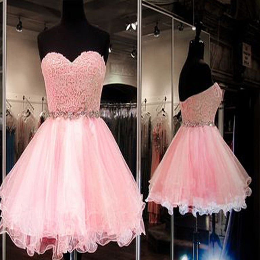 Hot Sale pink strapless sweetheart mini simple tight lovely freshman homecoming dresses,BD0096