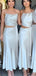 A-Line Spaghetti Straps Ankle Length Bridesmaid Dresses AB4247