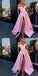 A-Line Charming  Off Shoulder Pink Best Sale Prom Dresses with Belt, PD0939