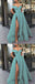 A-Line Elegant  Blue Charming Free Custom Long Women Formal Prom Dresse,Evening Gowns 2019 with Split , PD0941