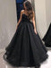 A-line Black Organza-Sweetheart Floor Length Sexy Prom Dresses PD1983