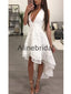 A-line Charming Lace V-neck High-Low Homecoming Dresses HD101
