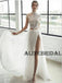A-line Top Lace Cap Popular Off White Country Wedding Dresses, WD1204