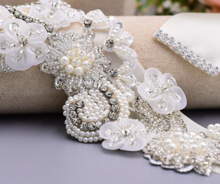 Ivory Handmade Flowers Bridal Belt,Wedding Belt, Girl Sash,Beaded Flor –  AlineBridal