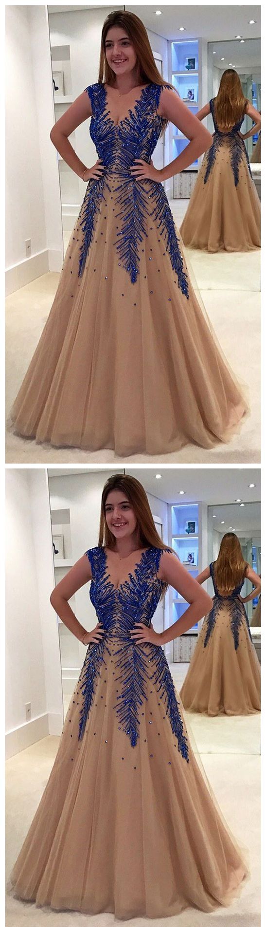 A Line V Neck Modest Elegant Hot Champagne Tulle Prom Dresses ,PD1208 AlineBridal A Line V Neck Modest Elegant Hot Champagne Tulle Prom Dresses ,PD1208 AlineBridal