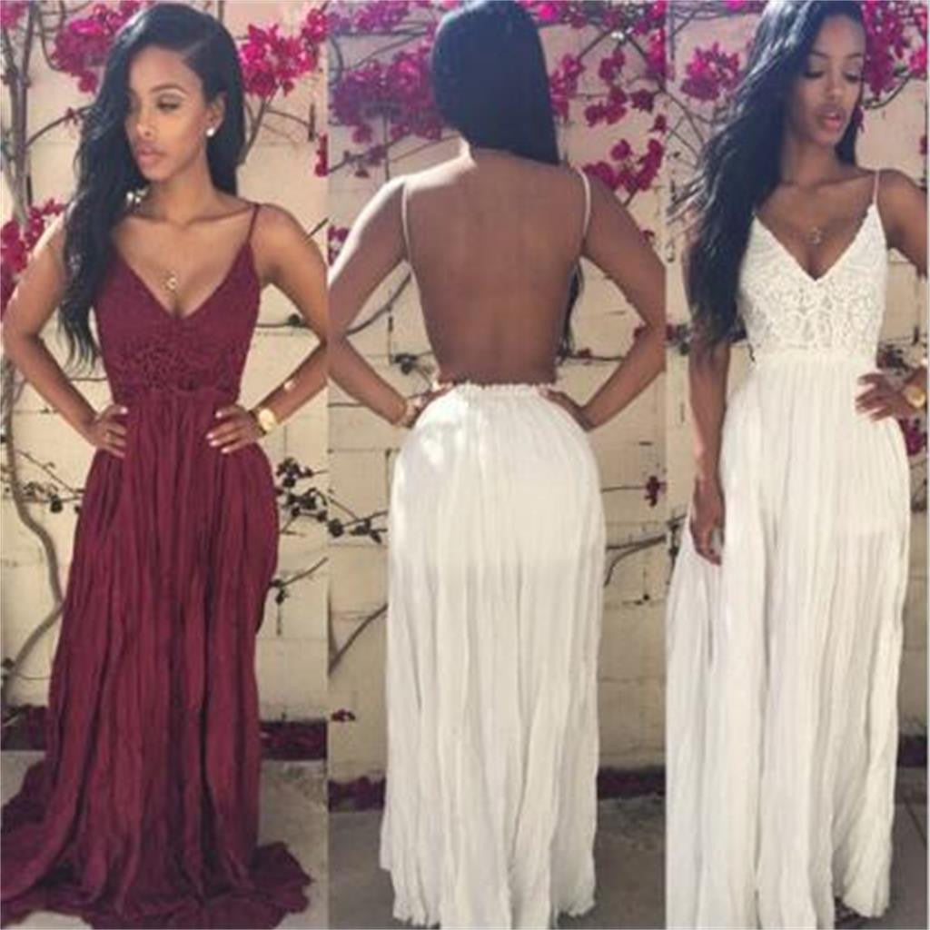 Long Backless V-neck Sexy Different Color Popular Cheap Evening Party Dresses PD0104