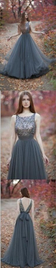 Long Popular V-Back Sequined Ball Gown Casual Pretty Evening Party Prom Dresses Online,PD0140