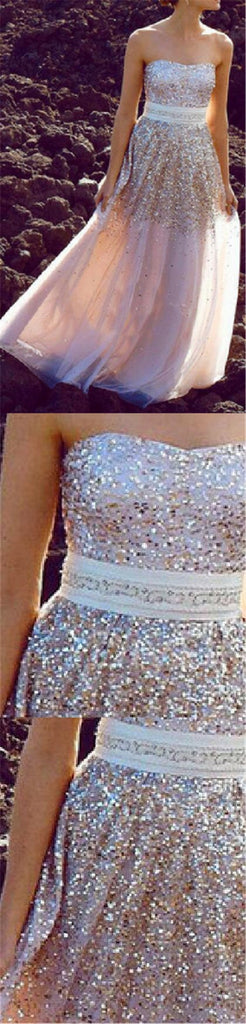 Strapless Sparkle Charming Shiny Affordable Casual Evening Prom Dresses Online,PD0187