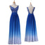 Hot Sale Gradient Blue Lace Appliques Evening Party Cocktail Prom Dresses Online,PD0189