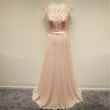 Popular Pink Cap sleeve Chiffon Lovely Cocktail Evening Party Prom Dress.PD0194