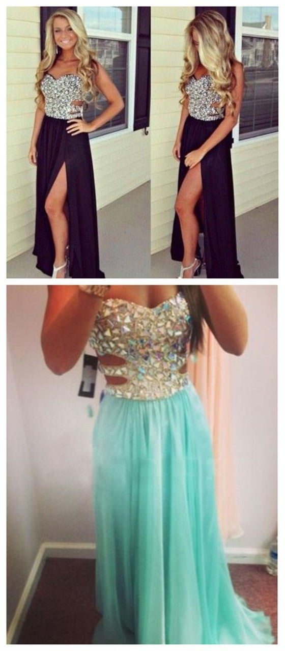 black and silver party dress reviews Black and Silver One-Shoulder Long Sequin Prom Dress Black/Silver / 2