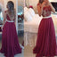 Long Custom Red Chiffon Ball Gown Casual Lace Prom Dresses Online,PD0071