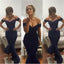 Long Navy Blue Mermaid Off Shoulder Formal Evening Party Formal Prom Dress,PD0078