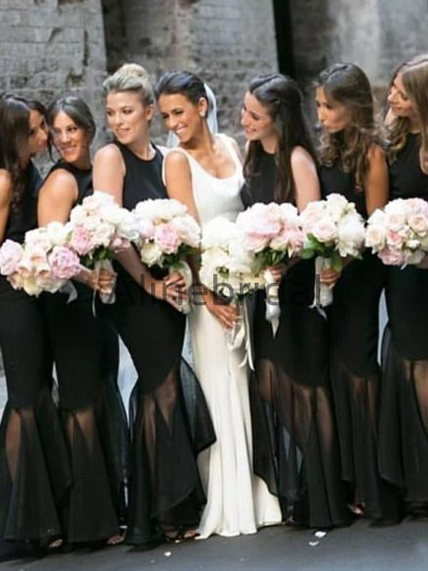 High low black bridesmaid cheap dresses