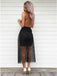 Black Tulle Sheath Backless Sexy See Through Prom Dresses,PD00115