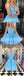 Blue Lace Beaded Sash Sleeveless Fashion Homecoming Dresses,HD0014