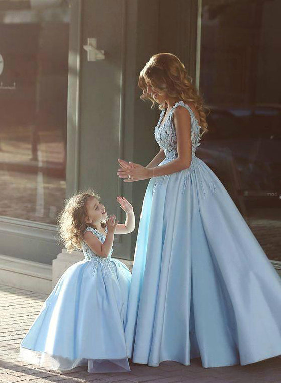 Blue satin new arrivals ball gown