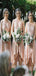 Blush Pink Spaghetti Strap High Low Ruffles A-line Bridesmaid Dresses, AB4136