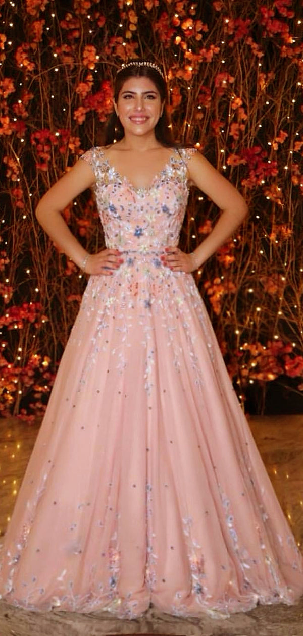 Blush Pink Tulle Beading Applique Two Piece Prom Dresses.PD00215 AlineBridal Blush Pink Tulle Beading Applique Two Piece Prom Dresses.PD00215 AlineBridal
