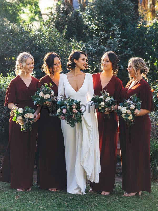 Wine colored plus deals size bridesmaid dress