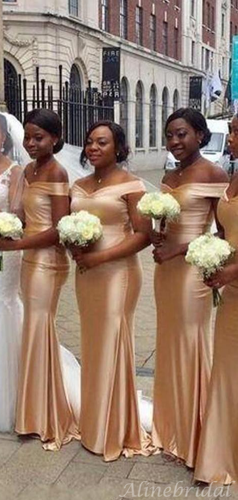 Champagne gold bridesmaid dresses deals