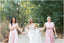 Charming Pink Simple Jersy Beach Long Bridesmaid Dresses AB4203