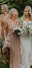 Charming V-neck Formal Beach Long Bridesmaid Dresses AB4204