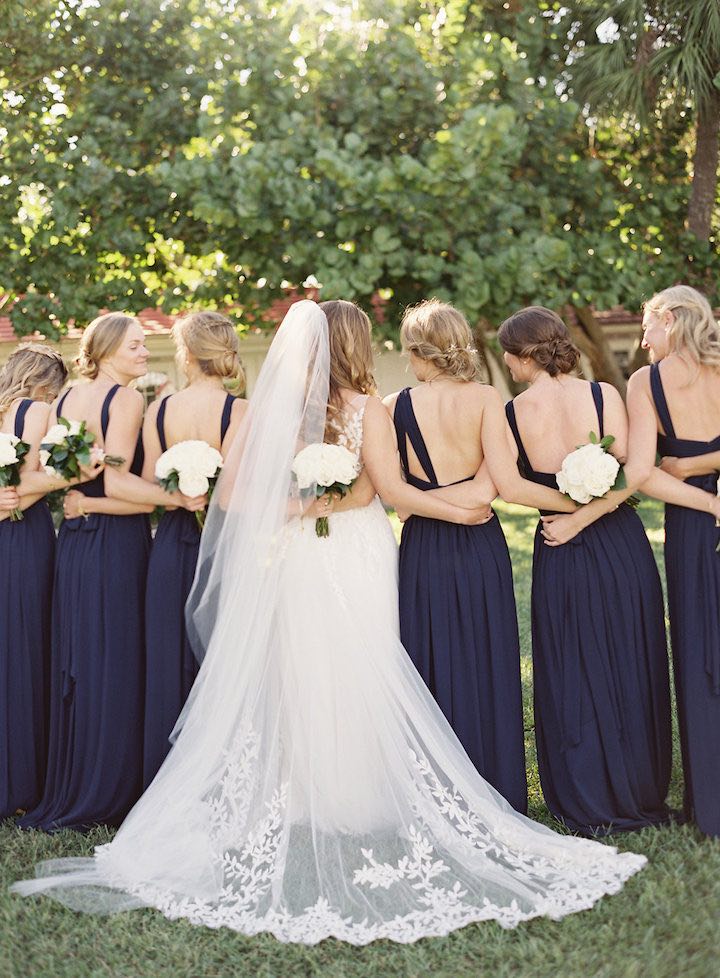 White blue outlet bridesmaid dresses