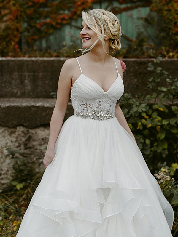 Thin strap ball gown on sale