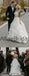 Charming Lace Ruffles Tulle Ball Gown Spaghetti Strap Wedding Dresses, AB1570