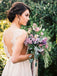 Charming Lace Top Chiffon Sleeveless Simple A-line Beach Wedding Dresses , AB1085
