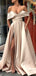 Charming Off Shoulder Split Formal Party Prom Dresses ,PD00155