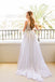 Charming See Through Applique Top Chiffon Beach Wedding Dresses, AB1166