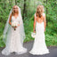 Charming Sexy Mermaid Ivory Lace Open Back Vintage Wedding Dresses, WD0058
