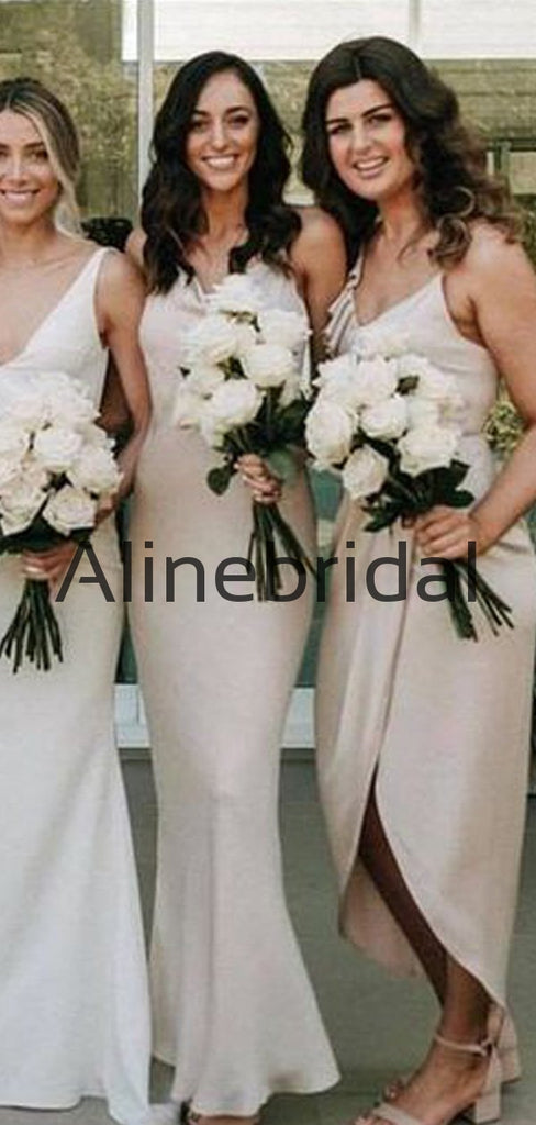 Cheap Spaghetti Straps Mismatched Formal Long Bridesmaid Dresses AB4216