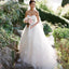 Classic Style Ivory Tulle Handmade Flower Applique Strapless Wedding Dresses, WD0157