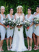 Custom V-neck Elegant Beach Short Bridesmaid Dresses AB4205
