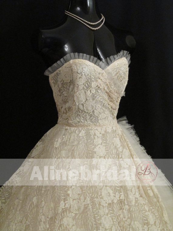 Dark Ivory Lace Sweetheart Strapless Vintage Homecoming Dresses,HD0006 AlineBridal Dark Ivory Lace Sweetheart Strapless Vintage Homecoming Dresses,HD0006 AlineBridal