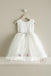 Dark Ivory Satin Tulle Sleeveless With Unique Flower Girl Dresses, FGS090