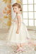 Dark Ivory Satin Tulle Sleeveless With Unique Flower Girl Dresses, FGS090