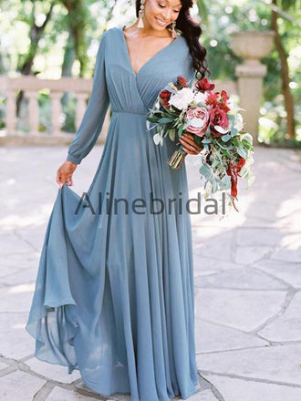 Simple Classic Sweet Heart High Waist Line Floor-Length Popular Blue Cheap Long Wedding Party Bridesmaid Dresses, WG107