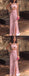 Dusty Pink Halter Slit Sheath Long Prom Dresses.PD00282