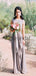 Elegant Chiffon Sleeveless Round Neckline Simple Long Bridesmaid Dresses, AB4134