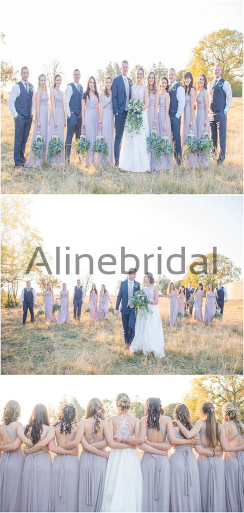 Elegant Custom Beach Modest Long Bridesmaid Dresses AB4207