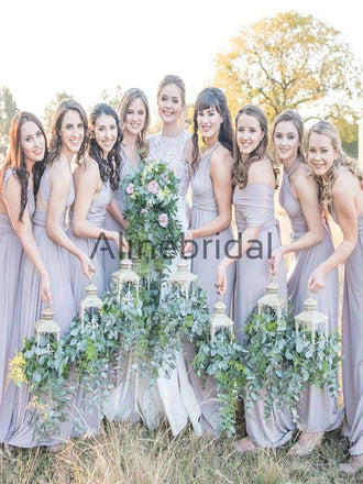 Elegant Custom Beach Modest Long Bridesmaid Dresses AB4207